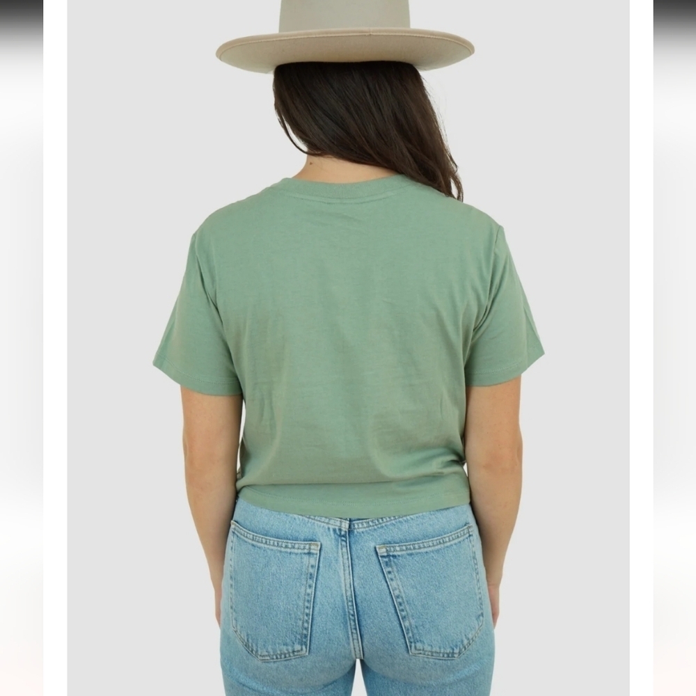 Self Esteem Green Graphic 'It's A Good Day' Cropped Tee - Picture 3 of 7